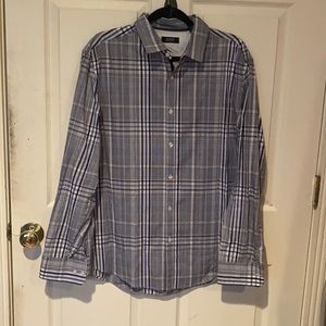 Alfani buttoned down blue and black striped